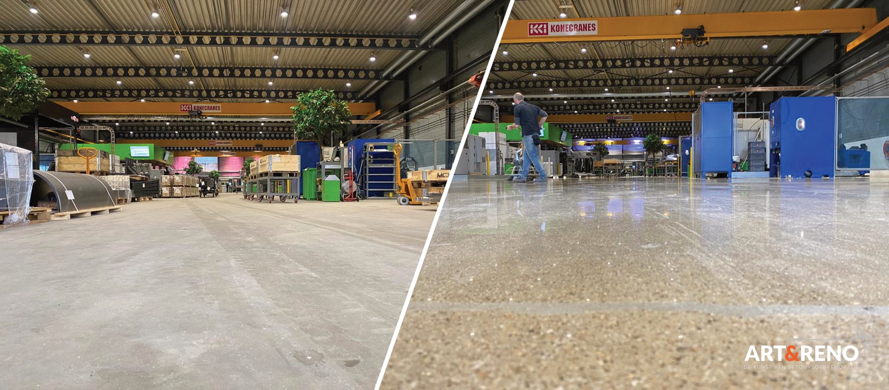 Gerenoveerde betonvloer – Metaalcenter Driessen Weert
