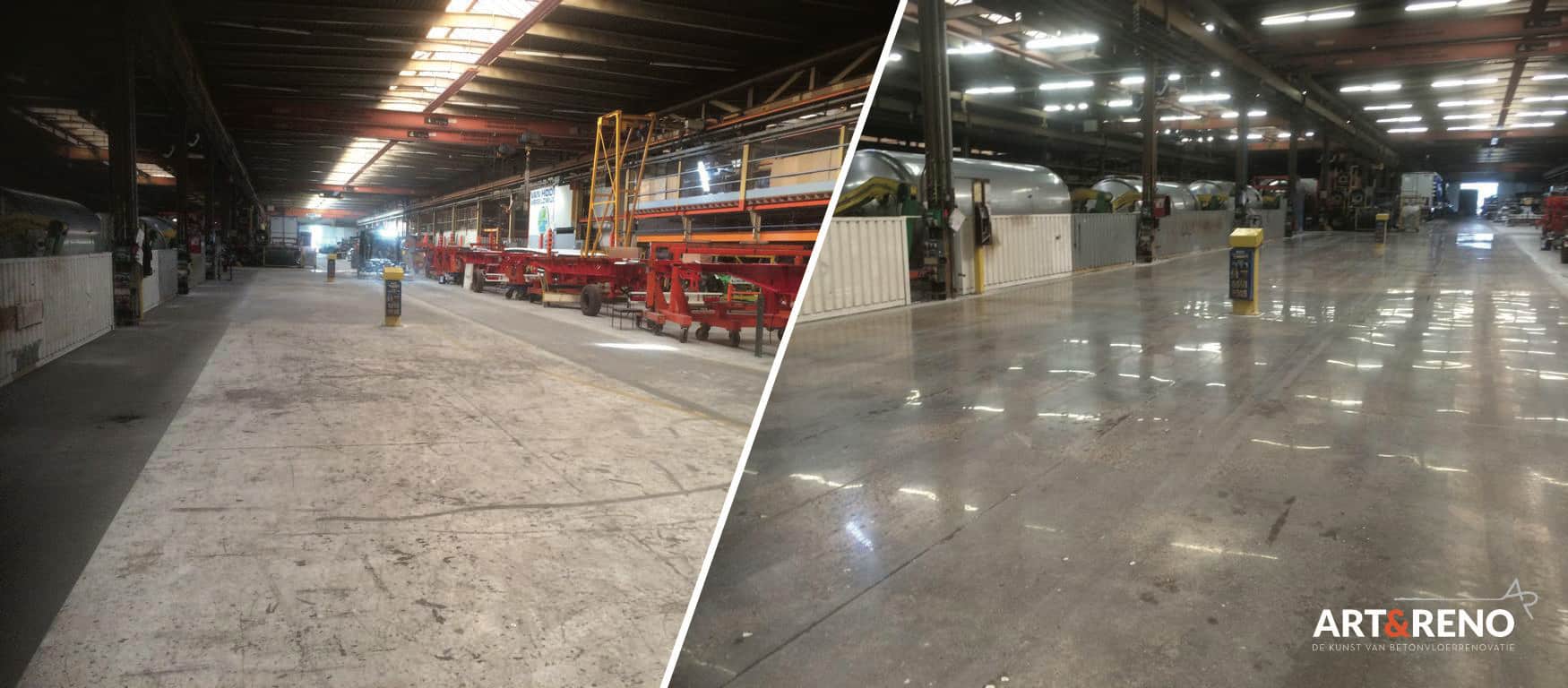 Gerenoveerde betonvloer – Van Hool Koningshooikt